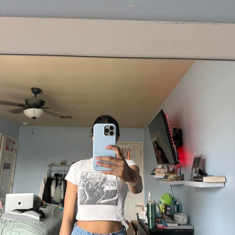 Urban Outfitters White Graphic Crop T-Shirt